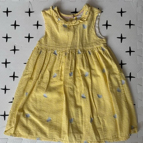 Easter Dress-Baby Boden Yellow Dress with Silver Bunny Accents- Easter - Picture 1 of 6